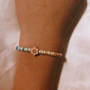 handmade flower beaded bracelet